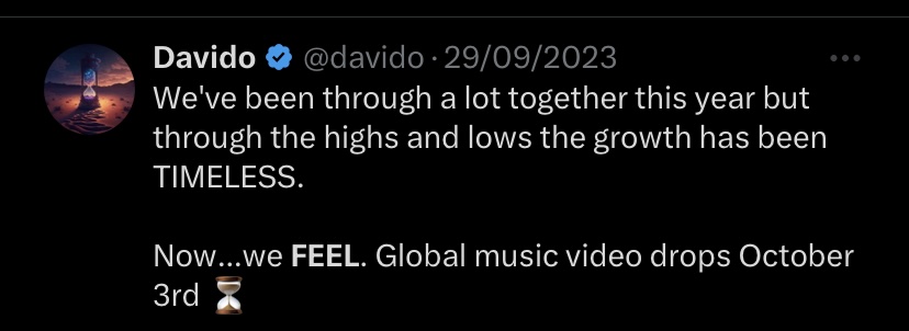 Davido tweet